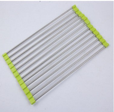 Rejilla plegable de acero inoxidable para fregadero de cocina