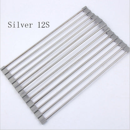Rejilla plegable de acero inoxidable para fregadero de cocina