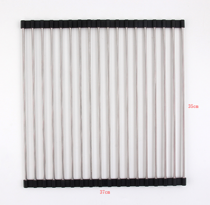 Rejilla plegable de acero inoxidable para fregadero de cocina