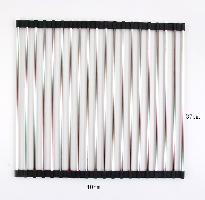 Rejilla plegable de acero inoxidable para fregadero de cocina