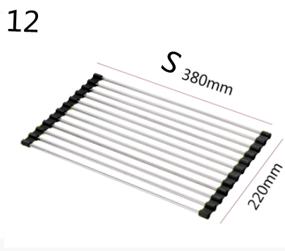 Rejilla plegable de acero inoxidable para fregadero de cocina