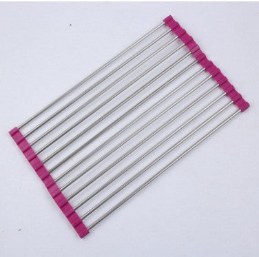 Rejilla plegable de acero inoxidable para fregadero de cocina