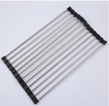 Rejilla plegable de acero inoxidable para fregadero de cocina