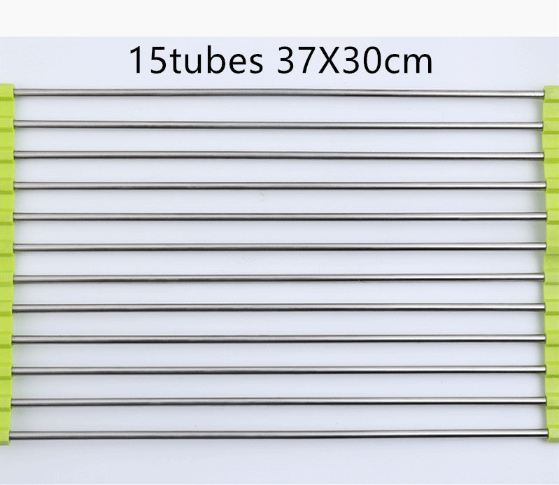 Rejilla plegable de acero inoxidable para fregadero de cocina