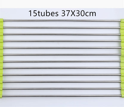 Rejilla plegable de acero inoxidable para fregadero de cocina