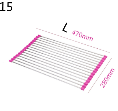 Rejilla plegable de acero inoxidable para fregadero de cocina