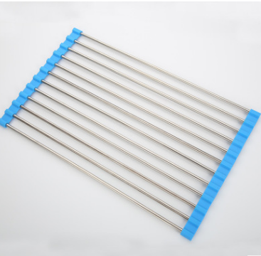 Rejilla plegable de acero inoxidable para fregadero de cocina