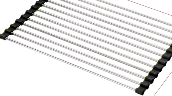 Rejilla plegable de acero inoxidable para fregadero de cocina