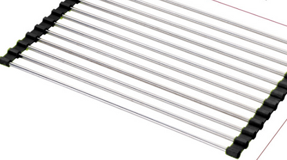 Rejilla plegable de acero inoxidable para fregadero de cocina