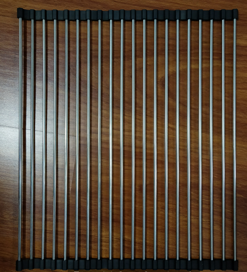 Rejilla plegable de acero inoxidable para fregadero de cocina