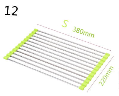 Rejilla plegable de acero inoxidable para fregadero de cocina